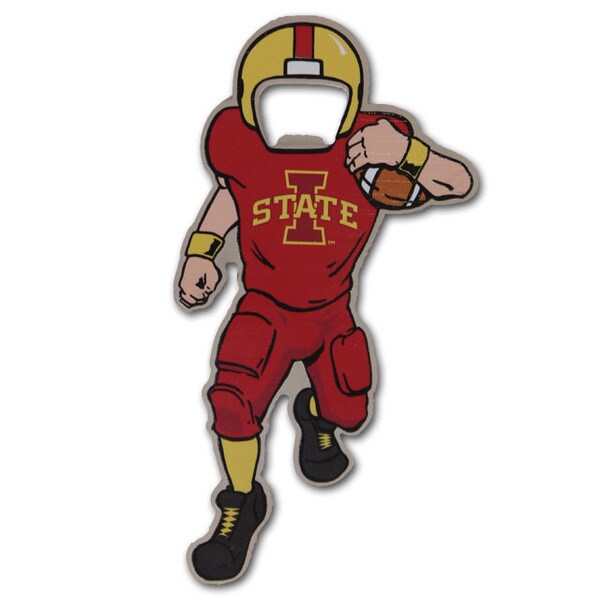 Iowa State Football Player Bottle Opener Magnet